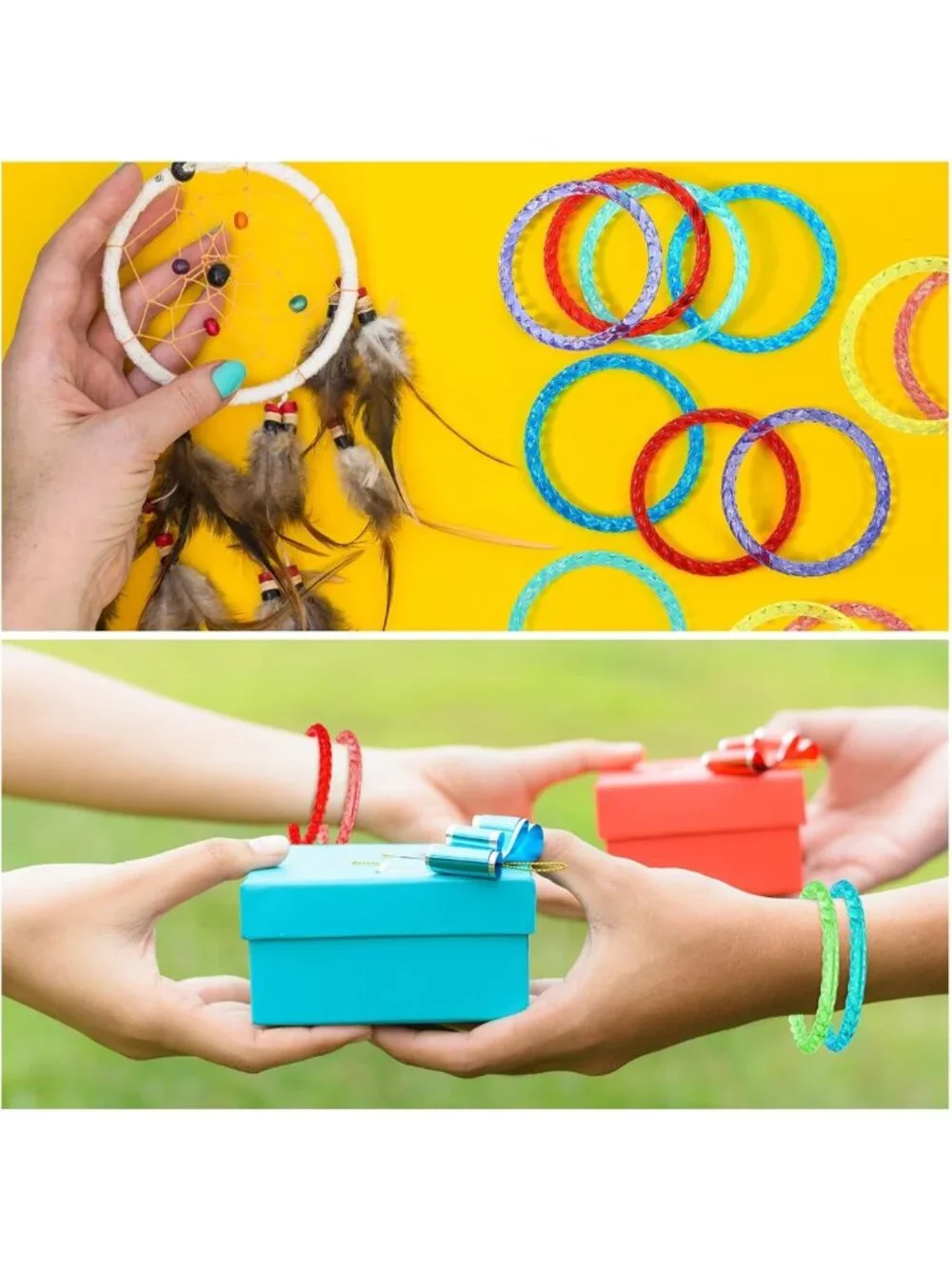 100 Pack Neon Crystal Bangle Bracelets for Kids Ages 2-8 | Fun Party Favors